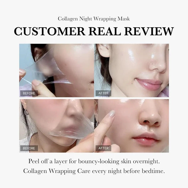 Korean Face Night Mask Collagen Wrapping Mask Natural Ingredients Firming Elasticity & Hydration Anti-wrinkle For Skin Care